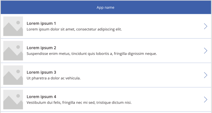PowerApps List Screen