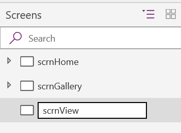 PowerApps Rename Screen