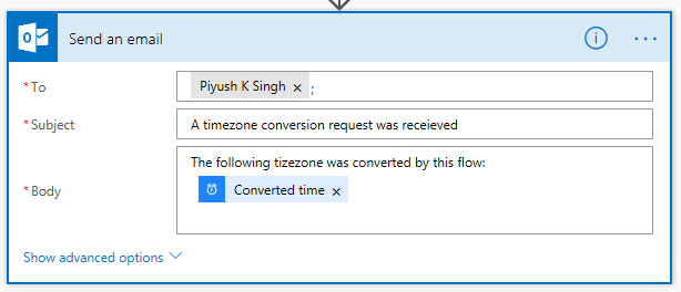 MS Flow Send an email