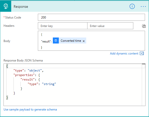 MS Flow Response action