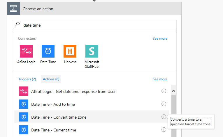MS Flow Convert time zone