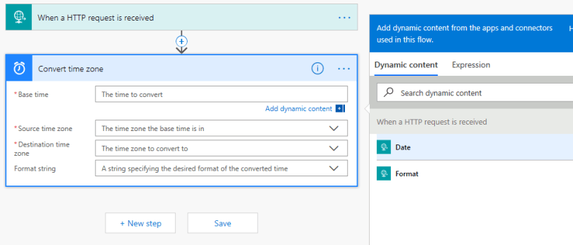 MS Flow Convert time zone