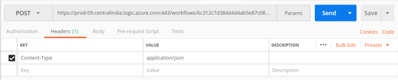 Postman: Request header