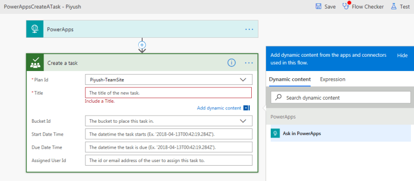 Flow: AskInPowerAppsTitle