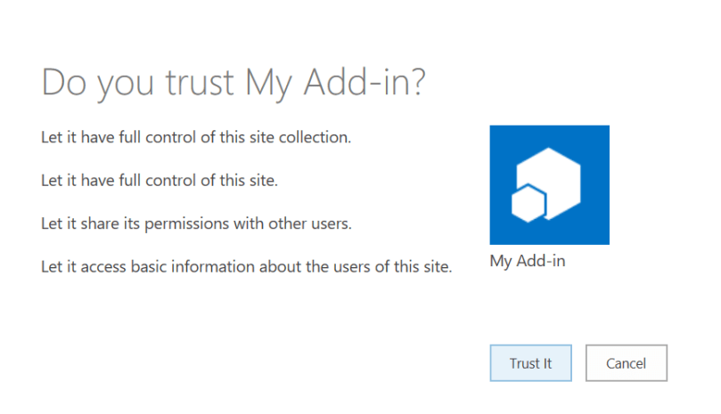 Trust SharePoint Add-In