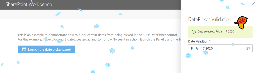 DatePicker Validation After