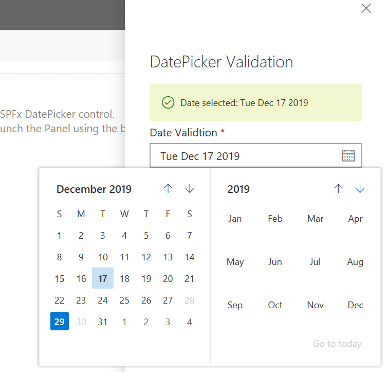 DatePicker Validation